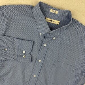 ONWARD RESERVE Mens Stretch LS Button Shirt 2XL Blue Tailored Fit Long Sleeve